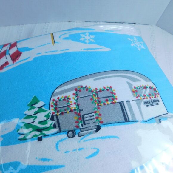 NEW NICK & NORA Flamingo on Ice Airstream Flannel FULL Bed Sheet Pillowcase Set - Picture 6 of 11